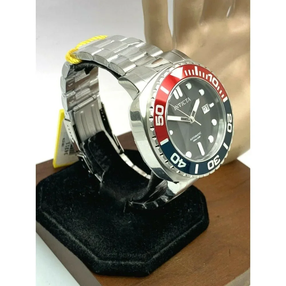 Invicta Men’s Automatic Dive Watch - Red & Blue Bezel, Black Dial